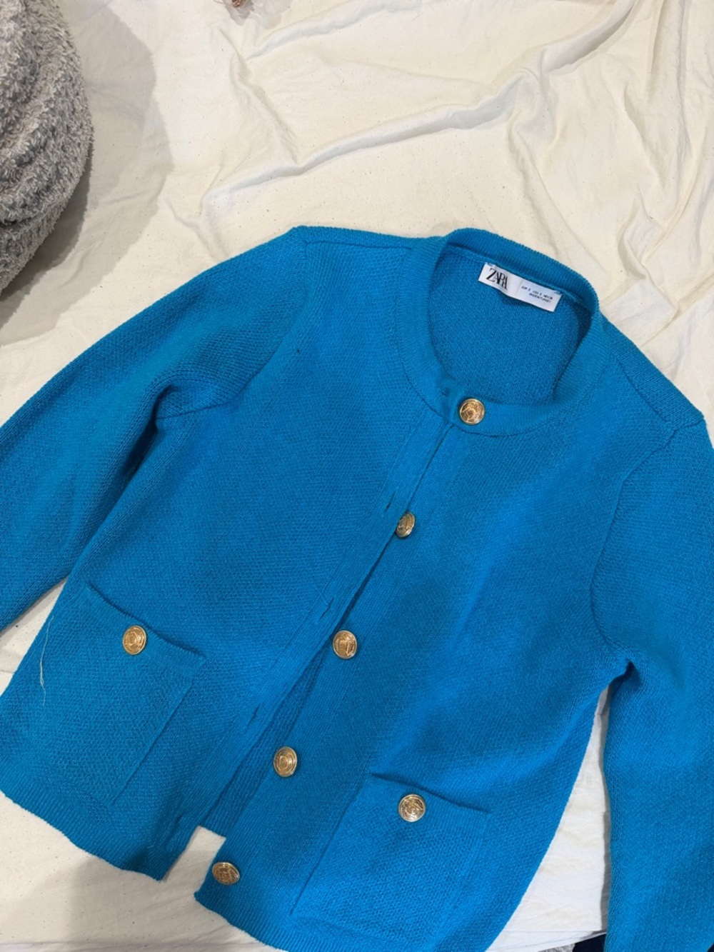 Zara Knit Jacket with Gold Buttons